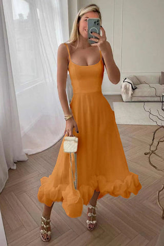 Flounce Bustier Stylish Midi Dress