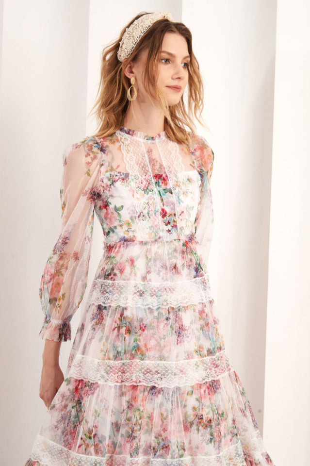 Floral Wonder Stylish Midi Dress