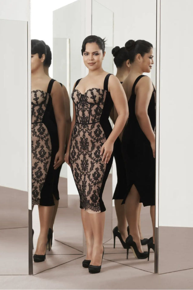 Poem Sling Stylish Dress With Lace