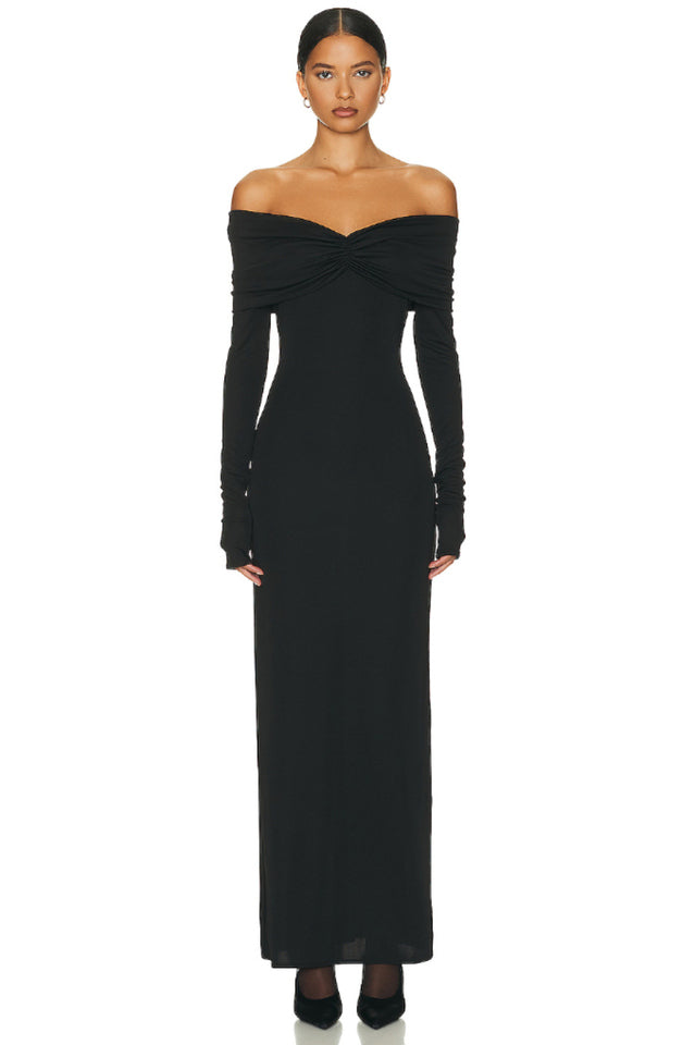 Off Shoulder Bodycon Charming Bardot Midi Dress