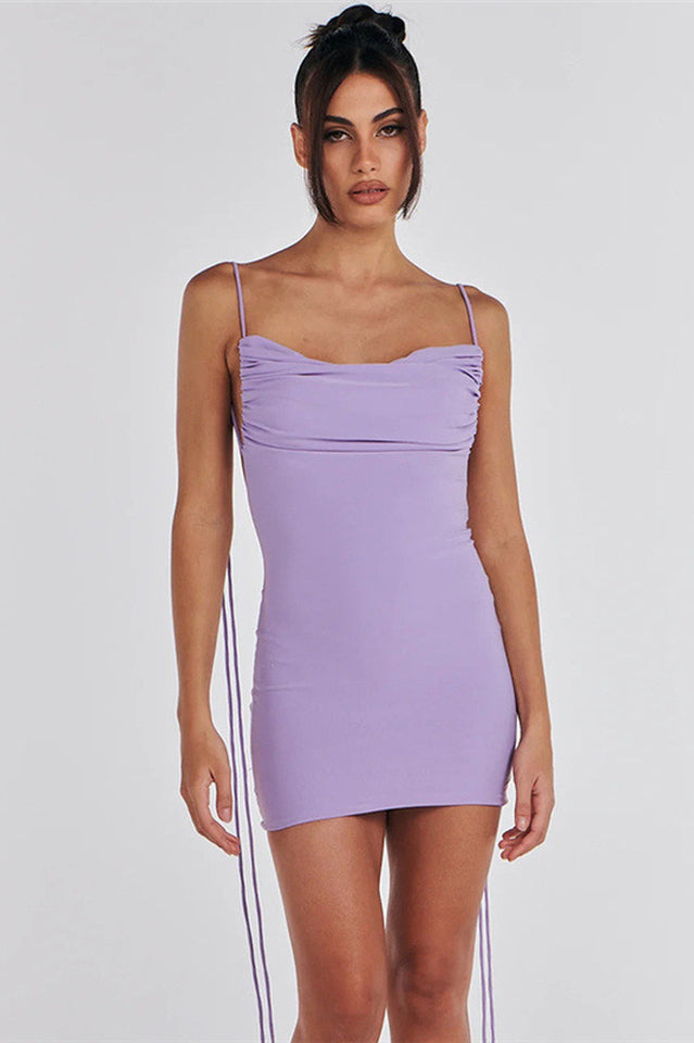 Spaghetti Strap Stylish Mini Scrunch Dress