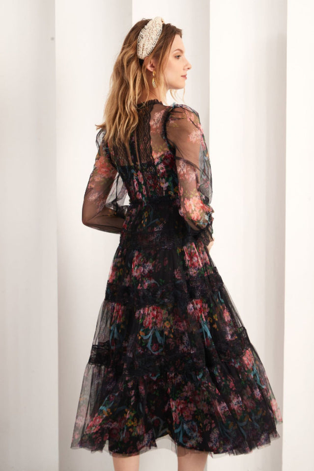 Floral Wonder Stylish Midi Dress