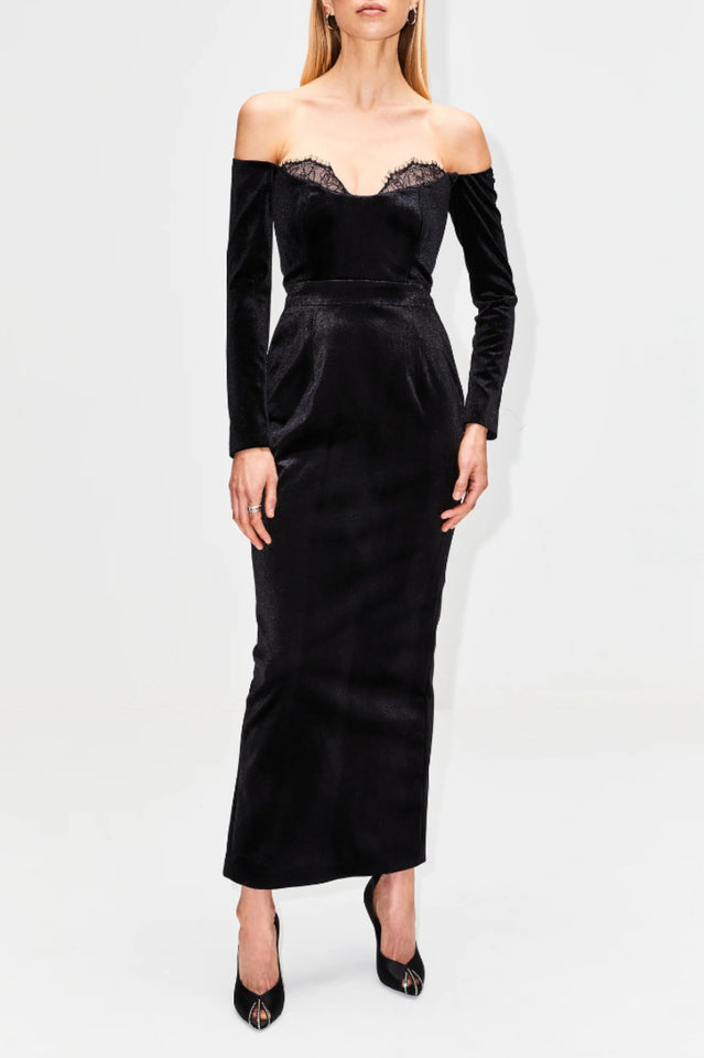 Palma Strapless Stylish Velvet Dress