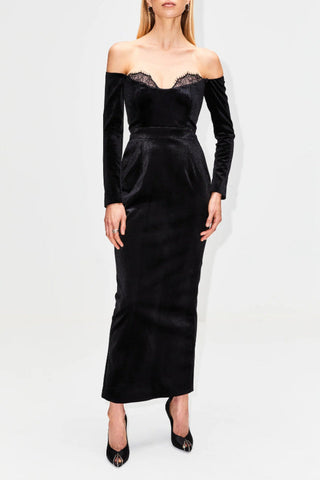 Palma Strapless Stylish Velvet Dress