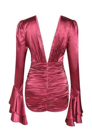 Plunging V Neck Charming Cocktail Mini Dress
