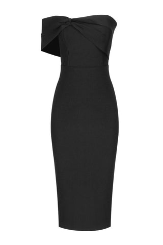 Milla Nova Draped Charming Crepe Midi Dress