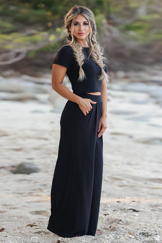 Loose Fit Top + Graceful Pants 2 Piece Set