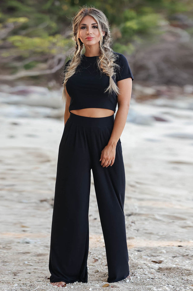Loose Fit Top + Graceful Pants 2 Piece Set