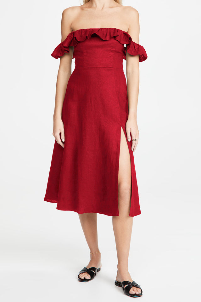 Kacie Ruffles Stylish Midi Dress