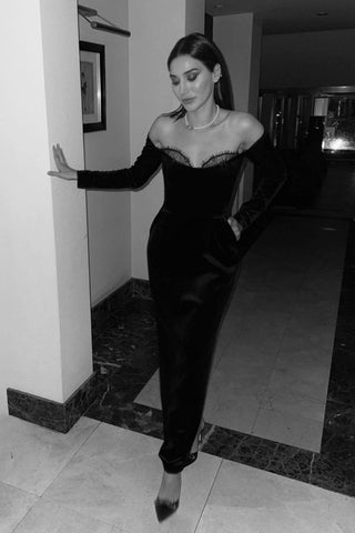 Palma Strapless Stylish Velvet Dress