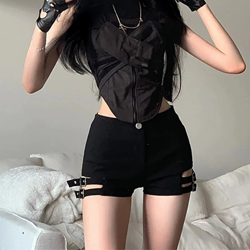 Sexy Black High Waisted Shorts