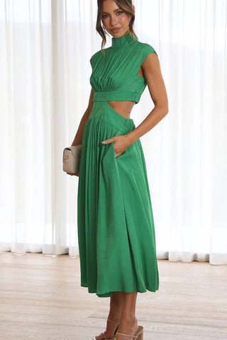 Cutout Waist Stylish Midi Dress