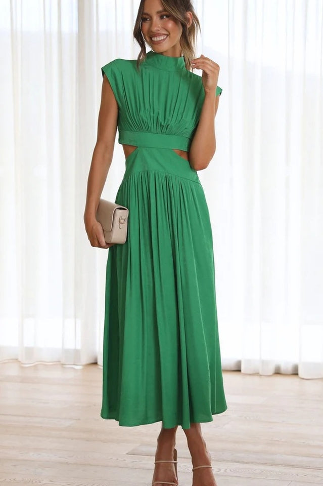 Cutout Waist Stylish Midi Dress