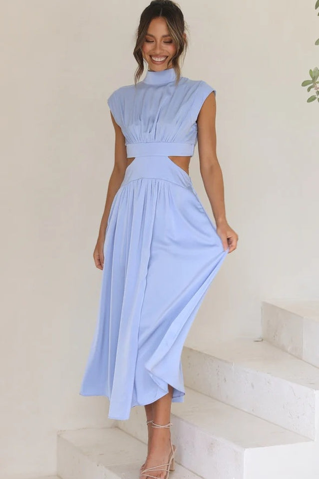 Cutout Waist Stylish Midi Dress