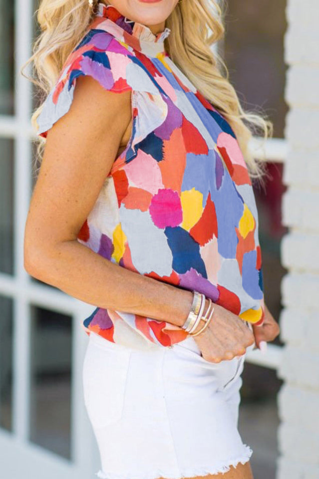 Abstract Elegant Print Top