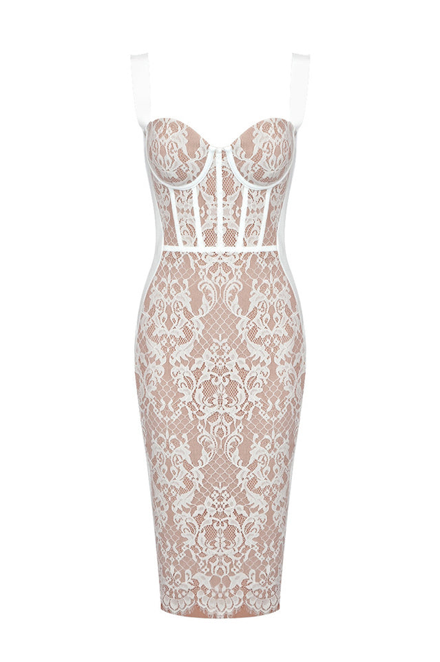 Poem Sling Stylish Dress With Lace