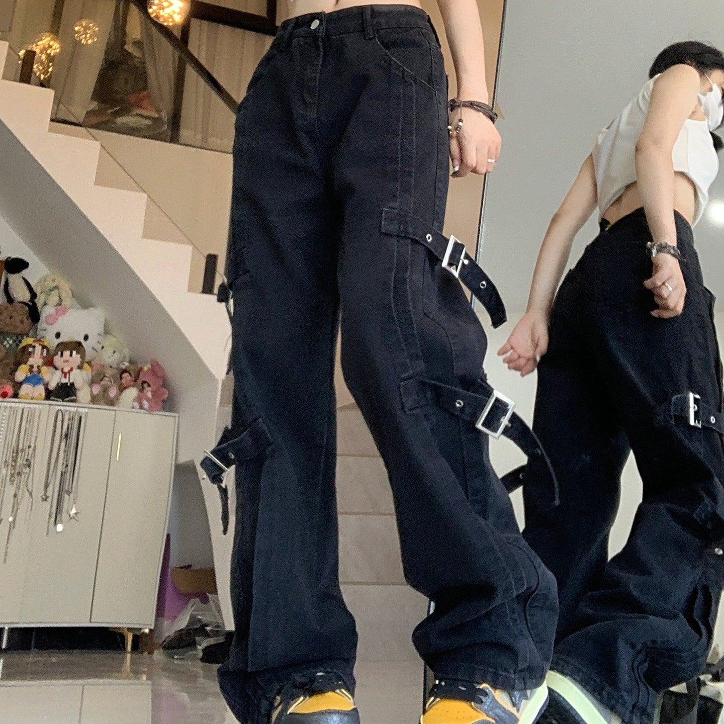 American Style Graceful Retro Cargo Jeans