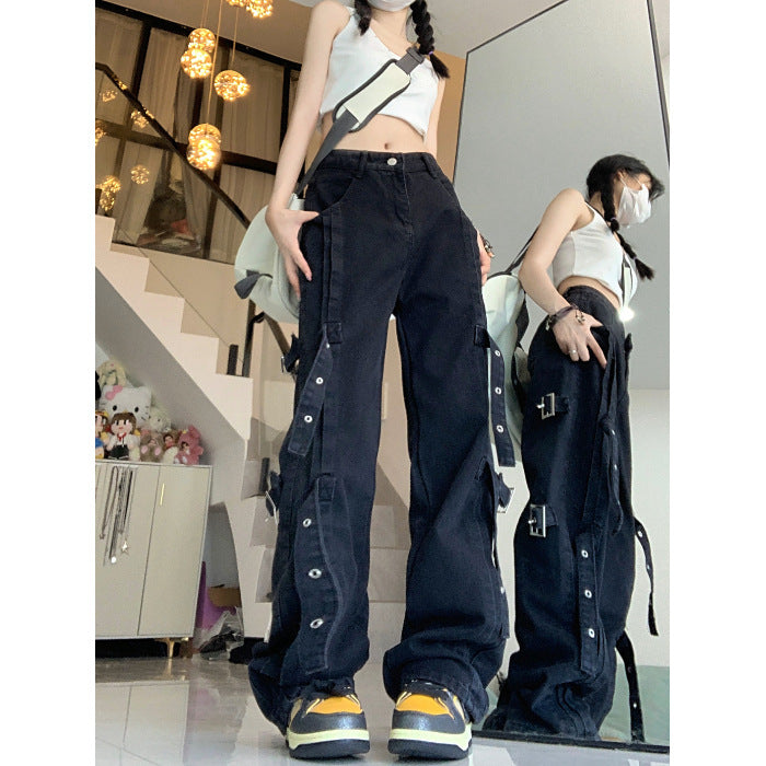 American Style Graceful Retro Cargo Jeans