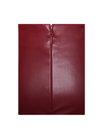 Bria Burgundy Stylish Vegan Leather Skirt