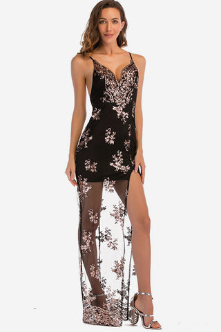 Backless Sequin Stylish Party Maxi Dress