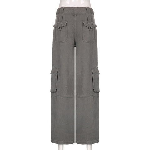 Belted Baggy Graceful Denim Cargo Jeans