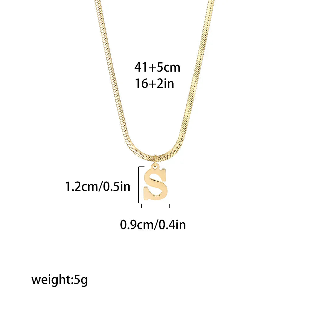 Alphabet Gold Plated Initial Letter Clavicle Collar Necklace