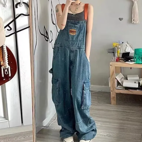 Aesthetic Boyfriend Graceful Denim Overalls