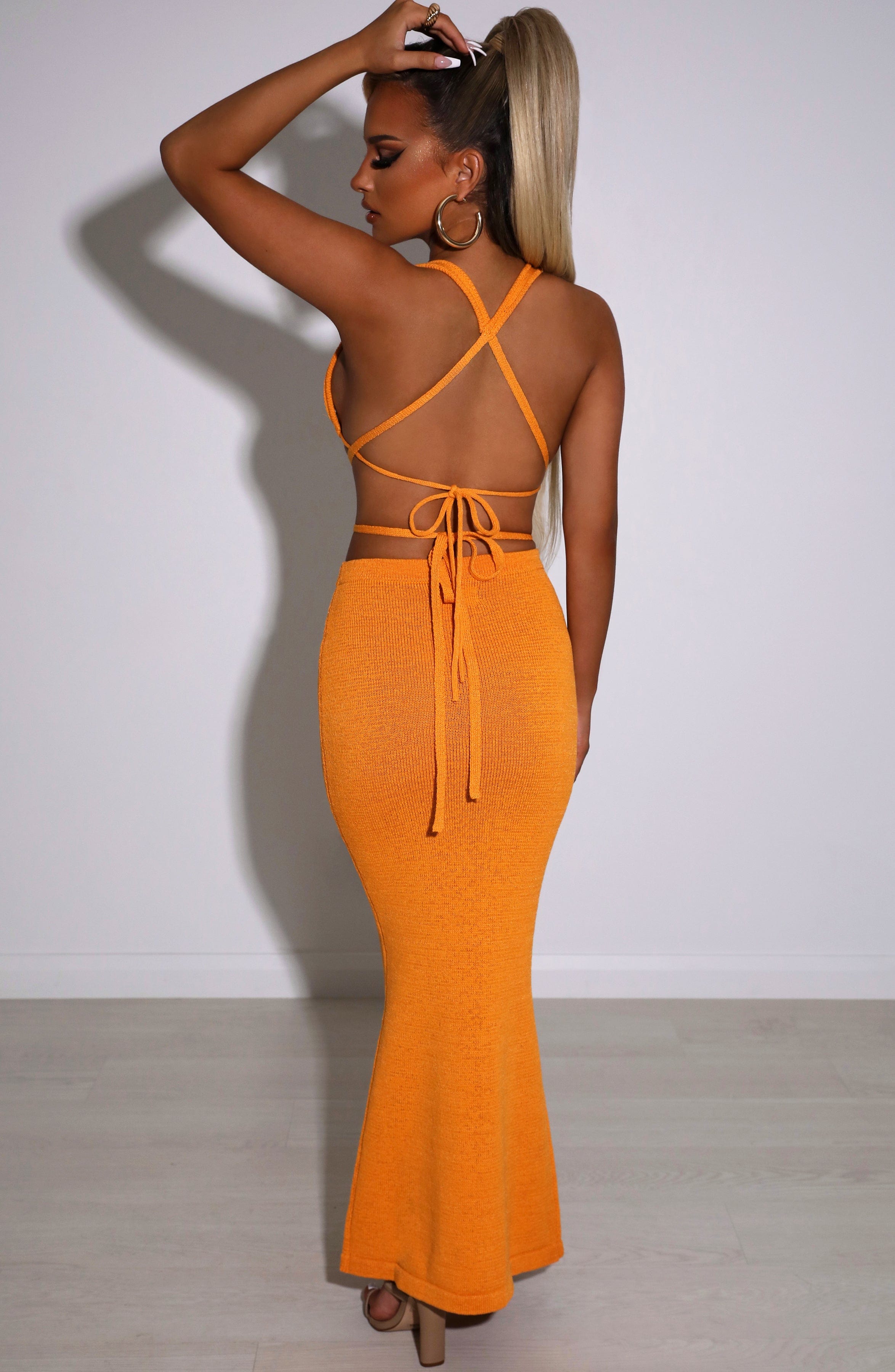 Alexa Maxi Graceful Skirt - Tangerine