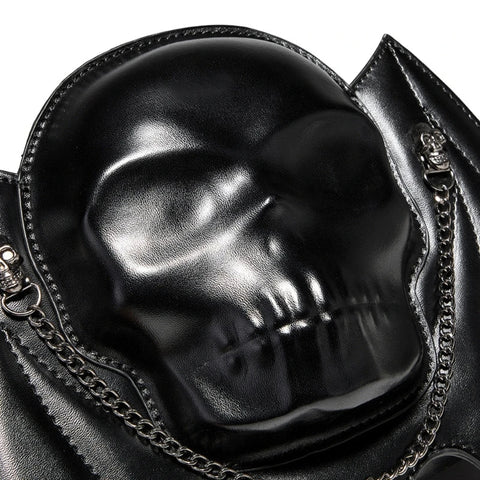 Alternative Skull Shaped Gothic Bat Wing Metal Chain Shoulder Bag