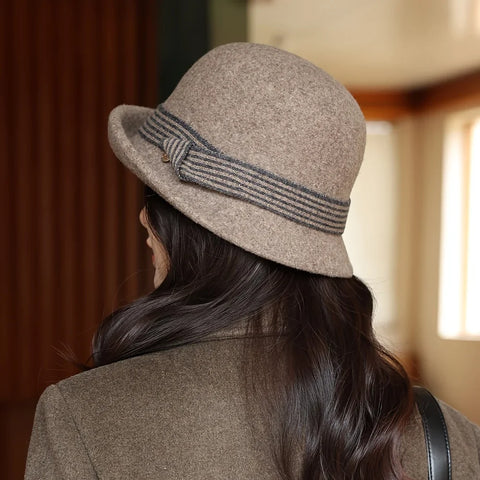 Autumn Winter Korean Version Felt Round Top Fashionable Small Hat