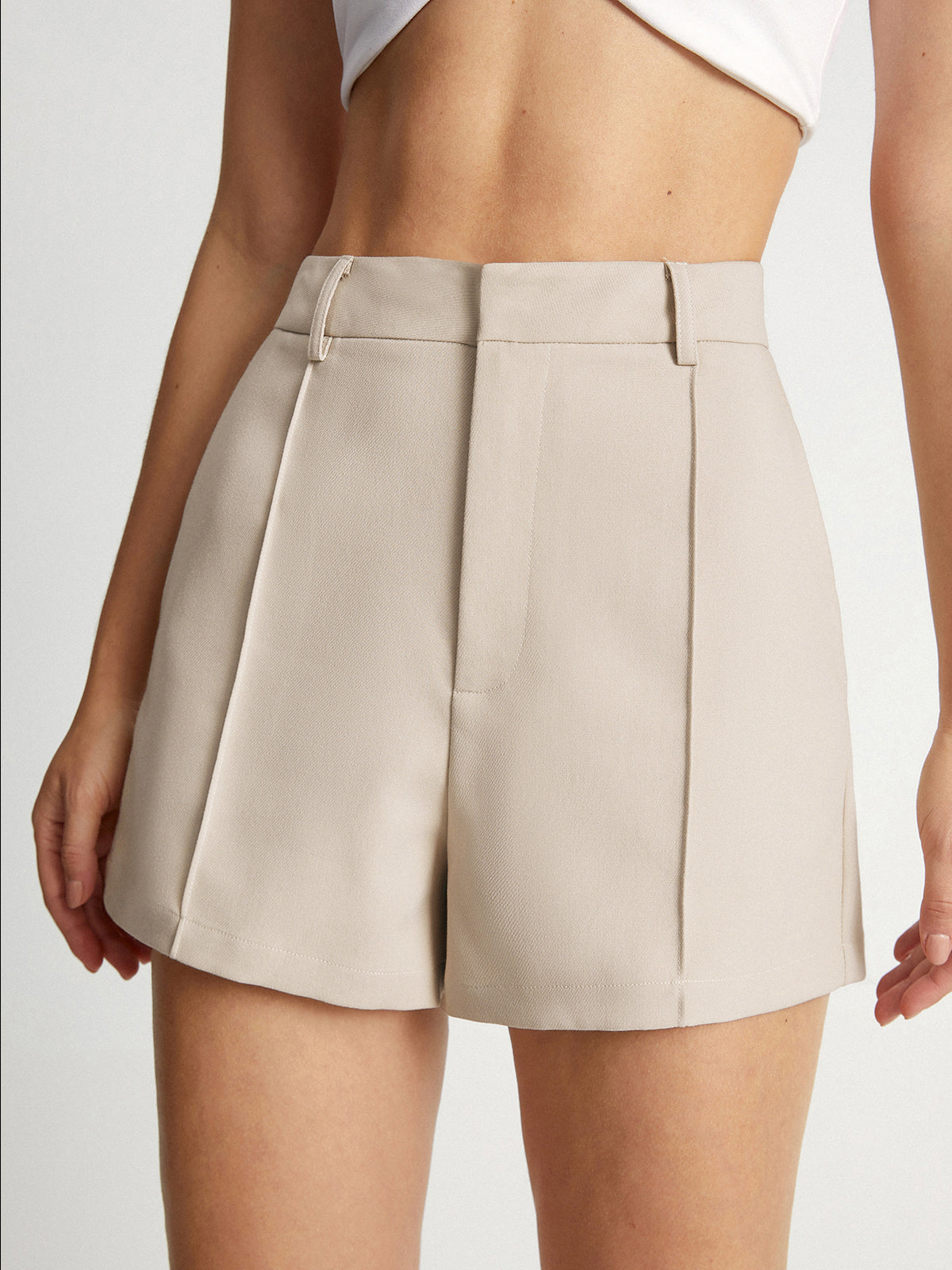 High Waisted Graceful Mini Trouser Shorts