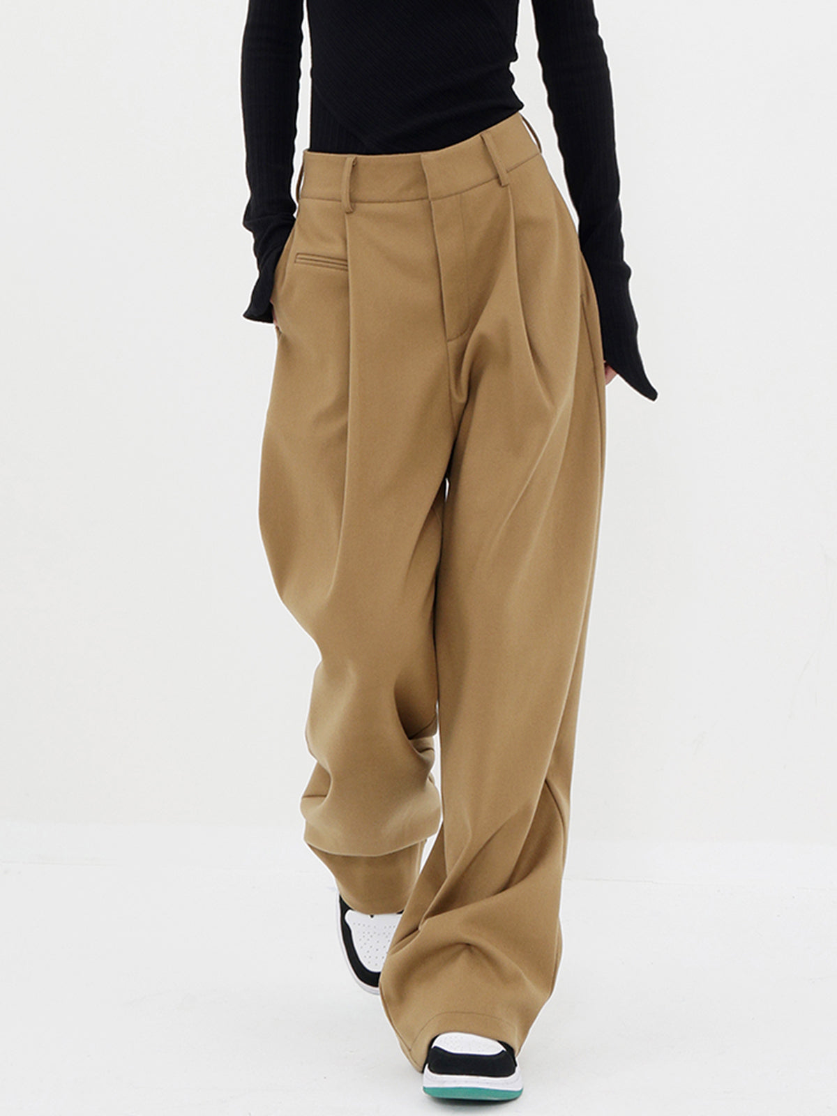 Basic Baggy Wide Trendy Leg Dress Pants