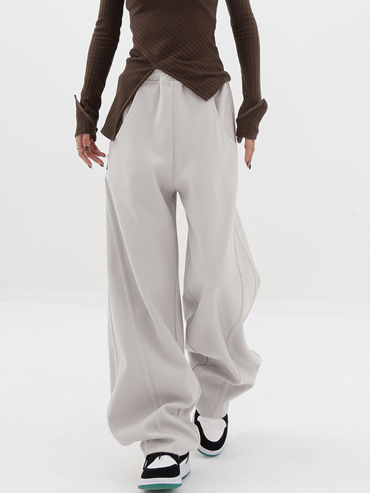 Baggy Solid Graceful Wide Leg Pants