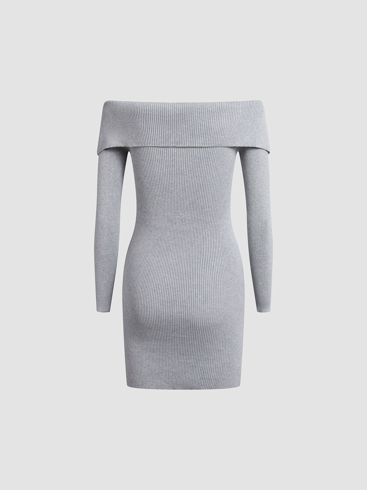 Solid Off Shoulder Trendy Ribbed Short Dress