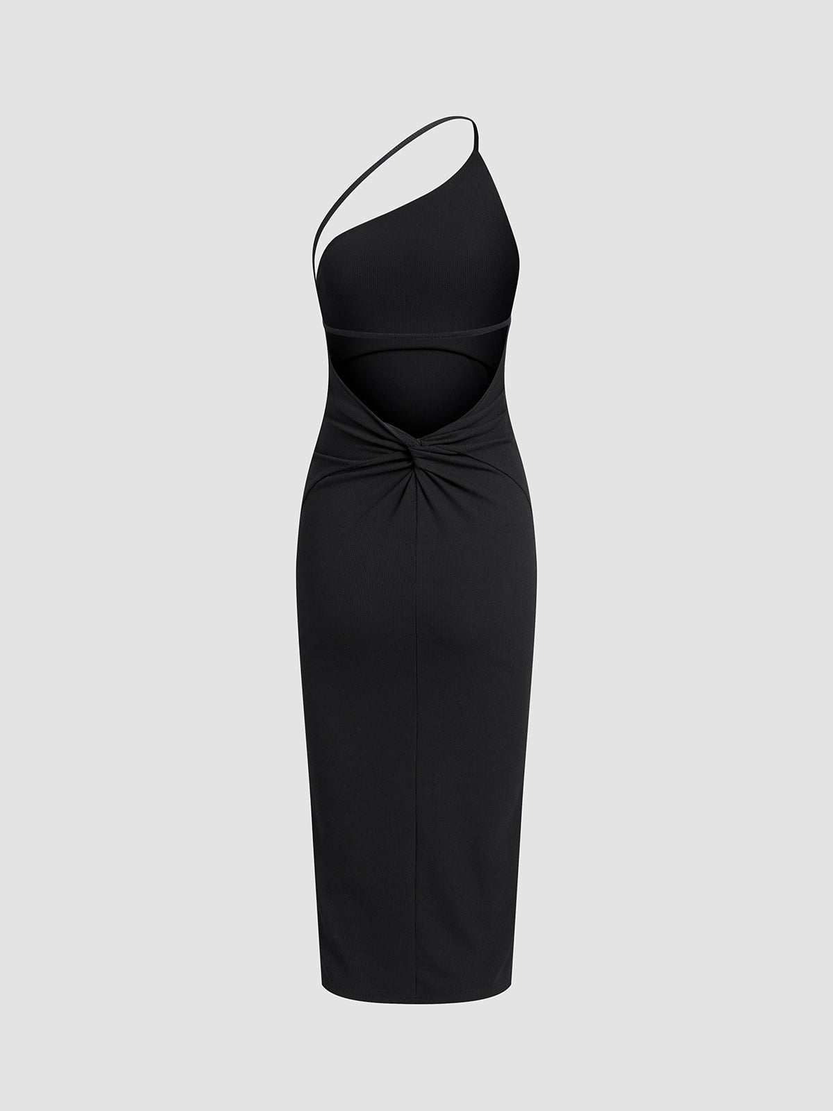 Asymmetrical Strap Open Trendy Back Midi Dress