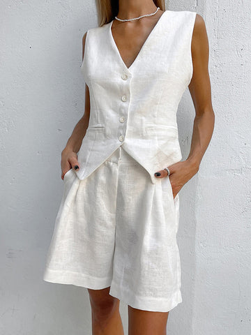Paros Cover Up Trendy Two Piece Shorts Set