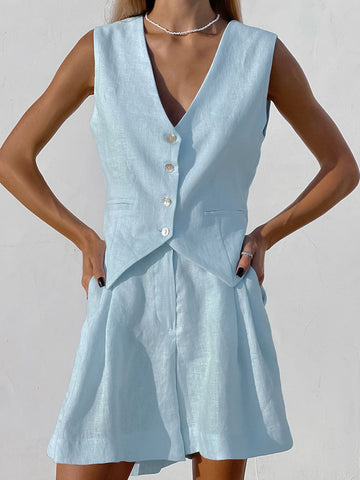 Paros Cover Up Trendy Two Piece Shorts Set