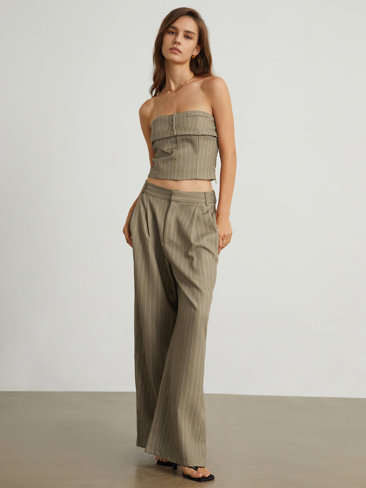 Carpe Diem Pinstripe Trendy Crop Tube Top