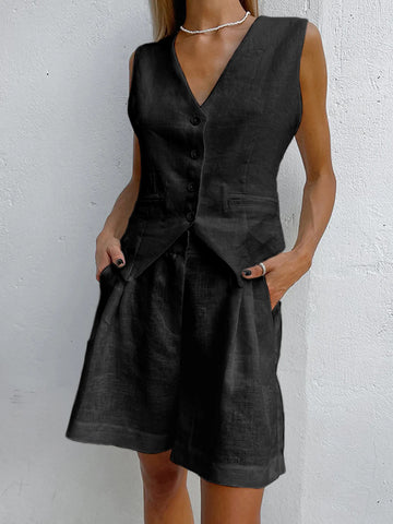 Paros Cover Up Trendy Two Piece Shorts Set