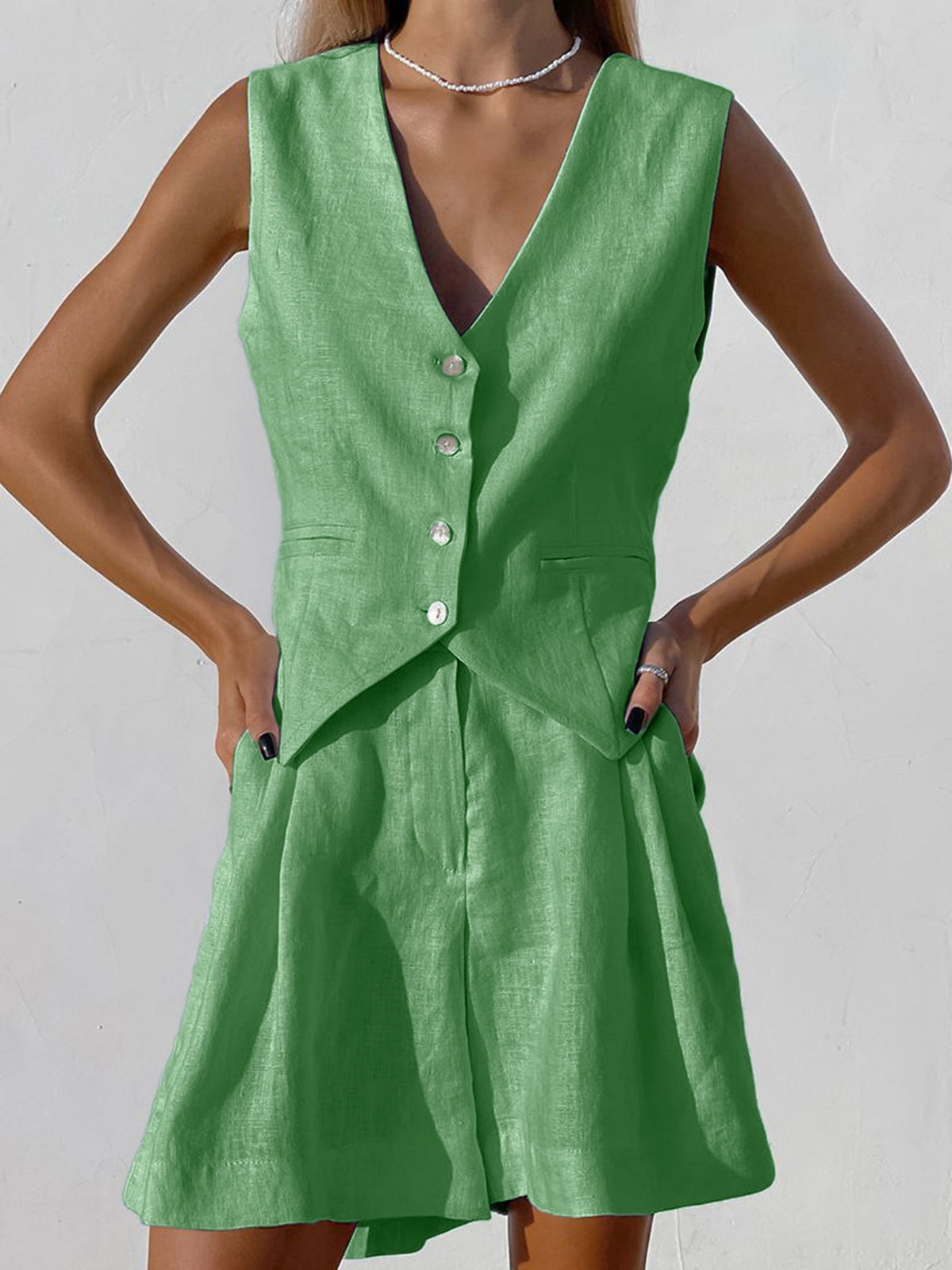 Paros Cover Up Trendy Two Piece Shorts Set
