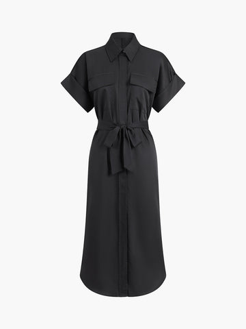 Polo Pockets Graceful Tied Midi Dress