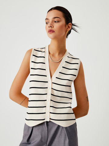 Effortless Charming Stripe Vest