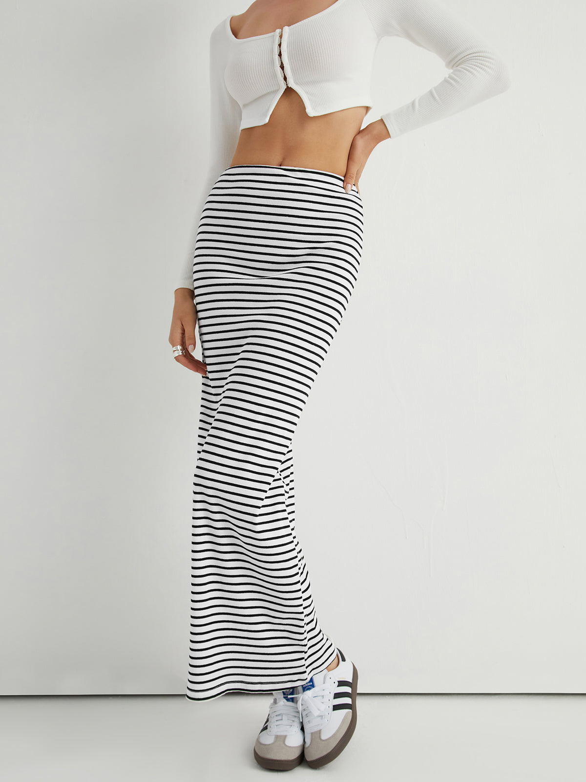Stripe Charming Maxi Skirt