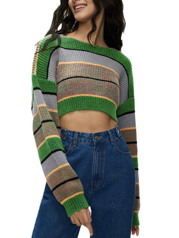 Indie Aesthetics Graceful Stripe Crop Sweater