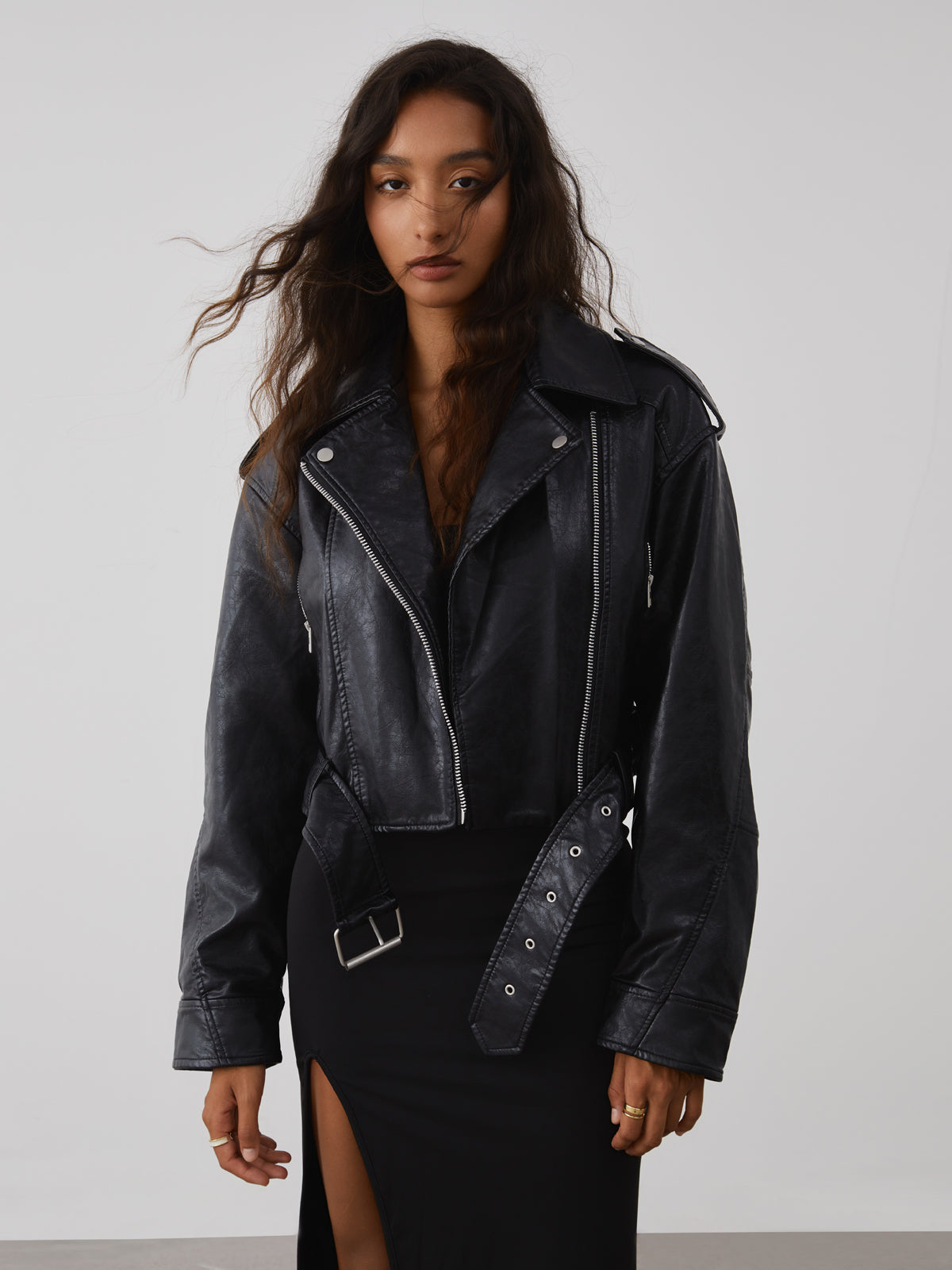 City Walk Graceful Faux Leather Jacket