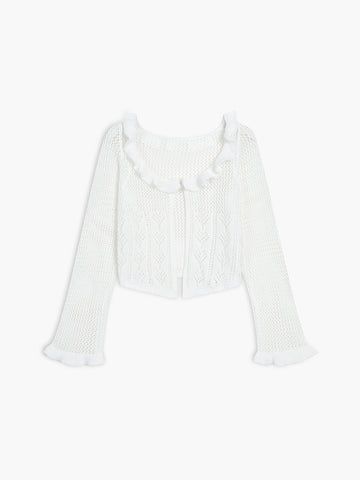 Crochet Eyelet Graceful Fly Away Cardigan