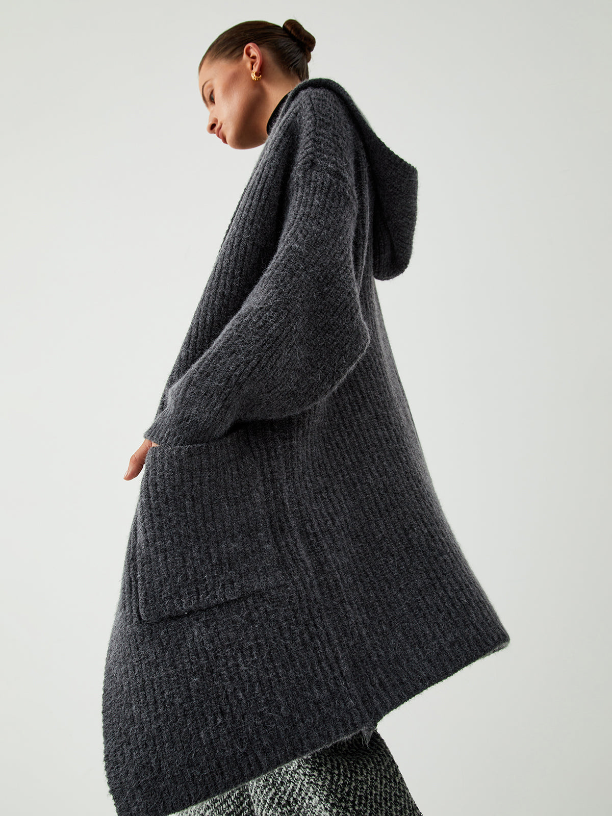 Hidden Feelings Graceful Hooded Long Cardigan