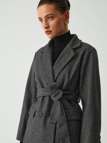 Making Moments Graceful Tie Front Coat