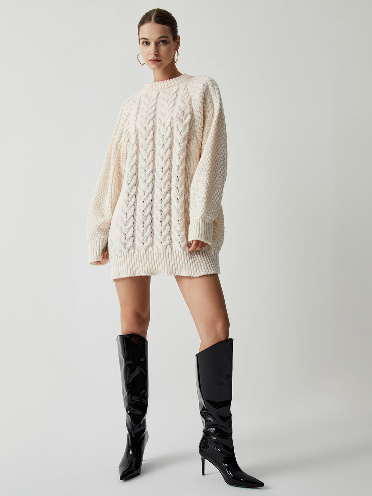 Chunky Cable Graceful Knit Oversized Sweater