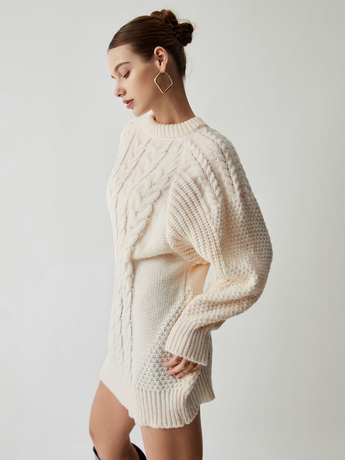 Chunky Cable Graceful Knit Oversized Sweater